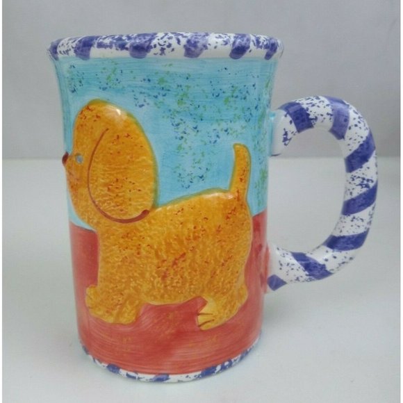 Vintage 2000 Lotus 3D Farm Animals Coffee Cup Mup Puppy Chicken - Picture 1 of 6